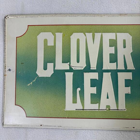 Vintage Clover Leaf Ammonia Borax Soap Metal Advertising Sign 1974 Heilner USA - Picture 2 of 7